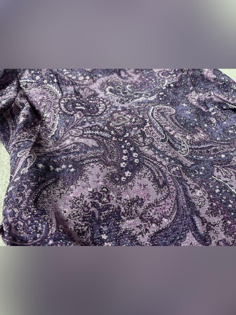 90S Y2K NY & CO PURPLE SHEER FLARE 70S INSPIRED GOING OUT TOP XS HIPPIE CHIC - Picture 5 of 7